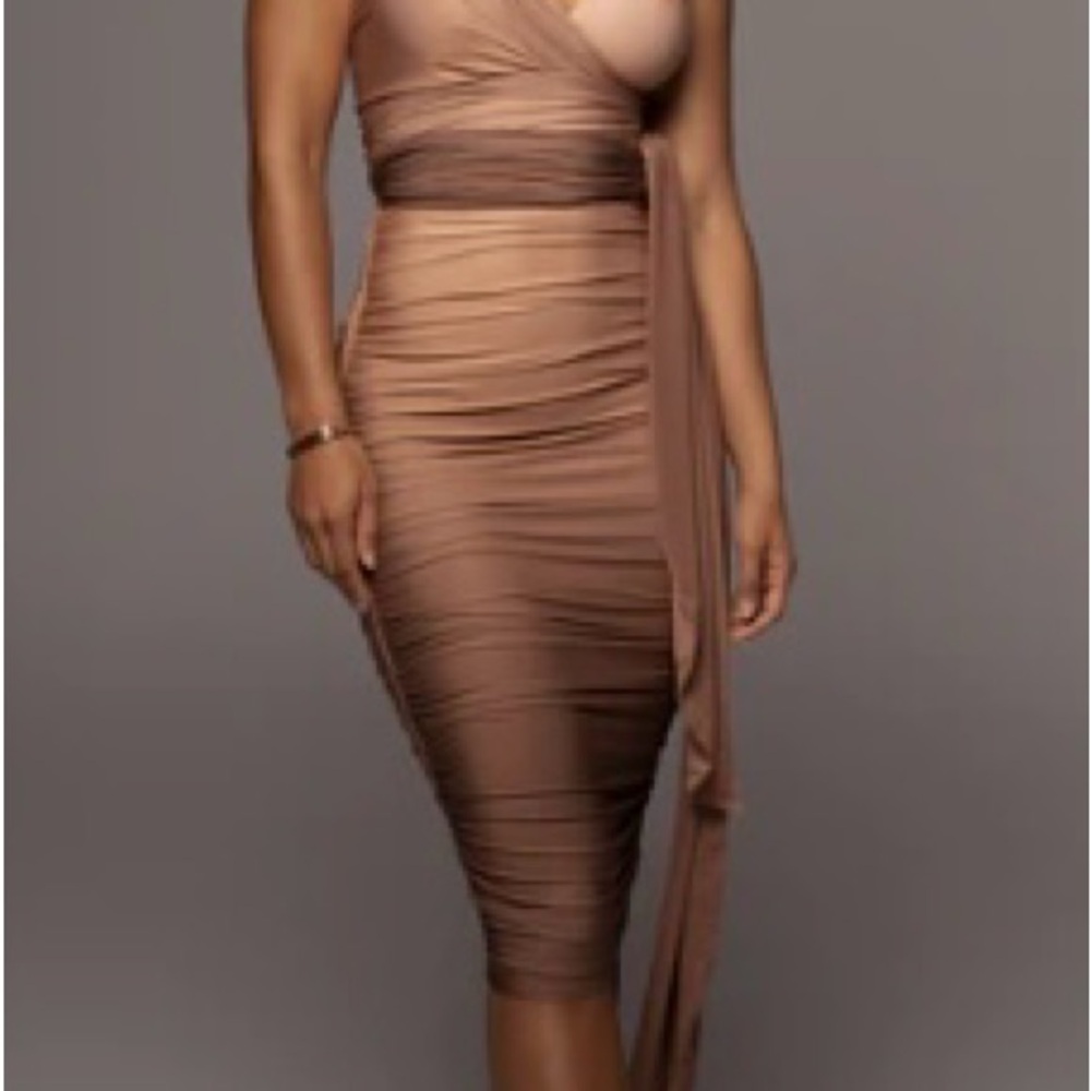 Elegant Brown Wrap Dress